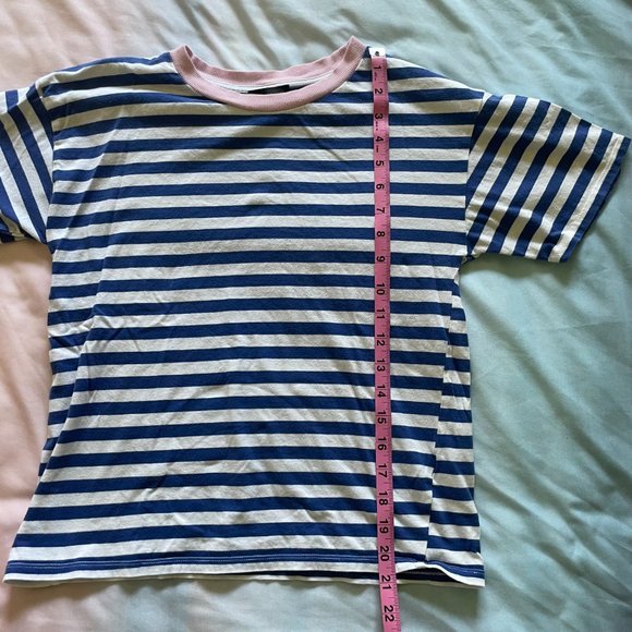 Topshop Blue and White Striped Tee - Picture 6 of 6
